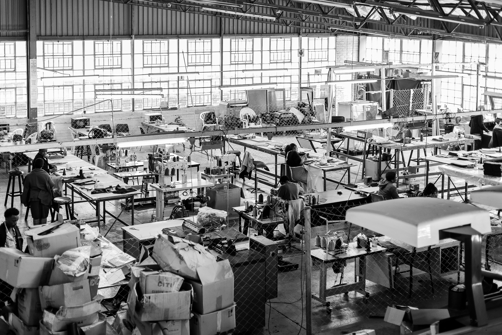 Vermont leather factory floor in Johannesburg with artisans at work