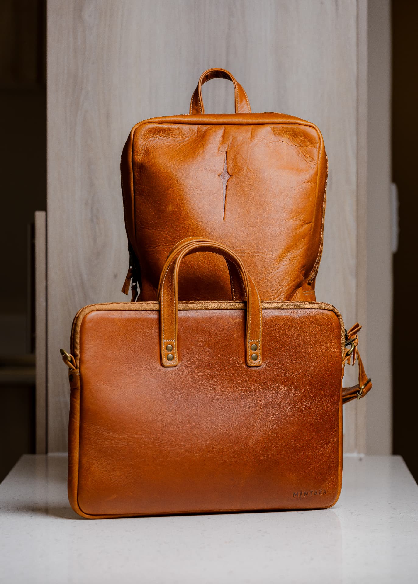 Toni backpack in genuine full-grain leather for corporate gifting