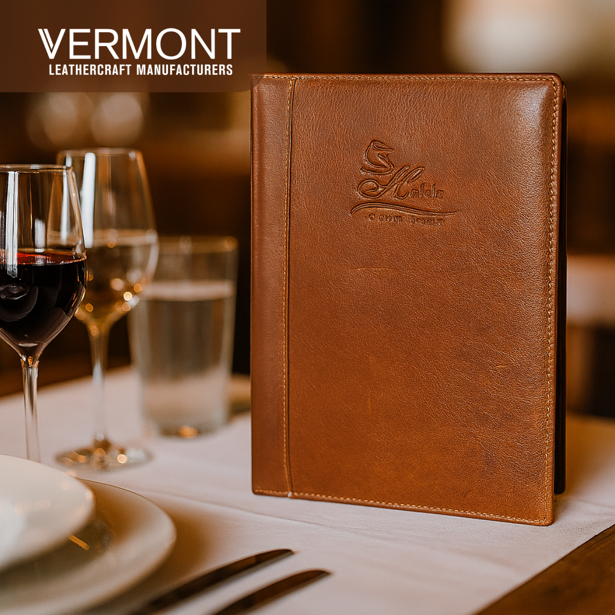A4 Interscrew Leather Menu Cover V1194