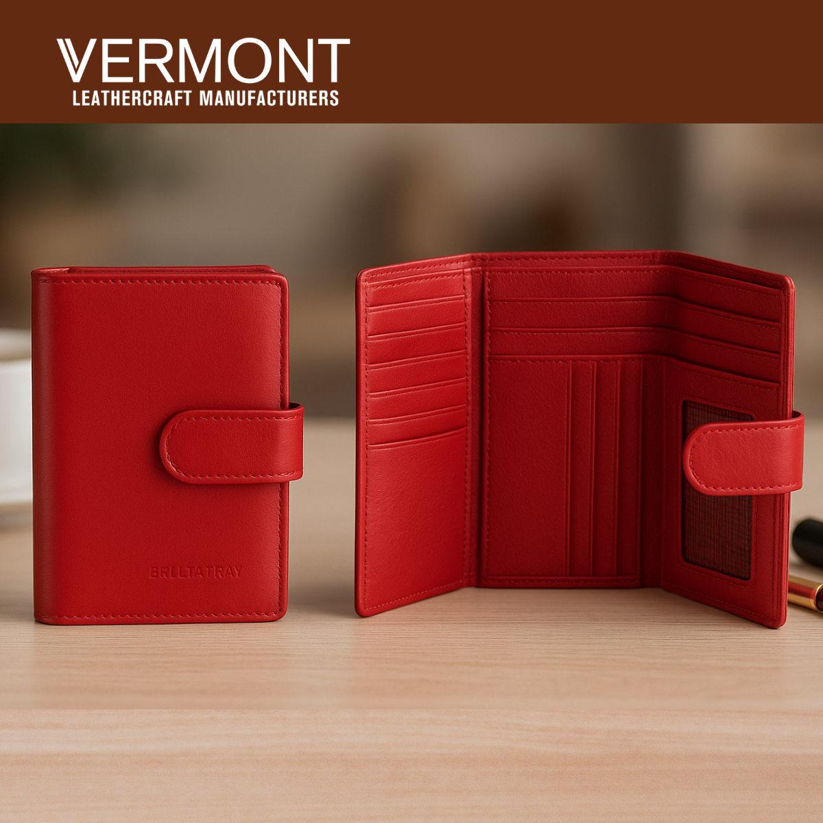 V108 Hannah 3 Fold Unisex Leather Purse